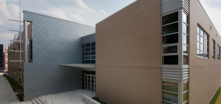 The Art and Design building, designed by Ayers Saint Gross, is an 88,000-square-foot facility.