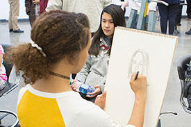 student drawing