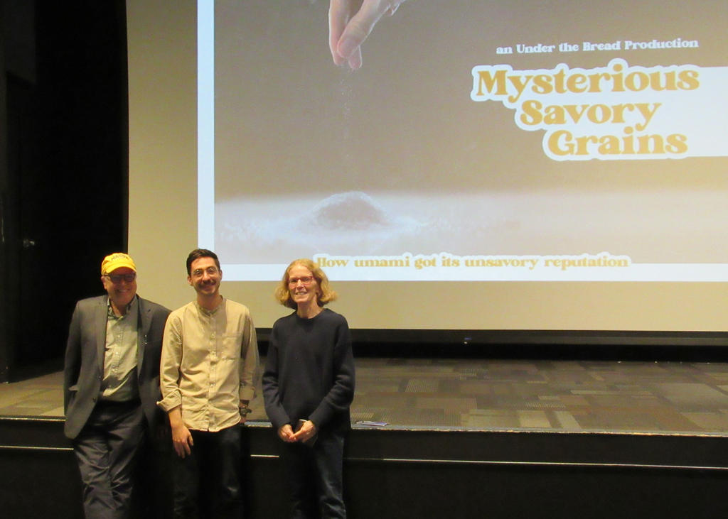 Kyle Finnegan with Dean Davis and director and professor of film and video studies, Cynthia Fuchs