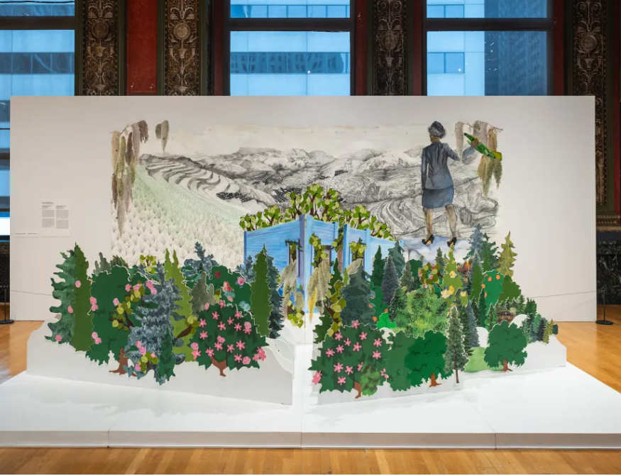 Zoë Charlton, "Permanent Change of Station" (2022) in A Movement in Every Direction: Legacies of the Great Migration at the Chicago Cultural Center (photo Patrick L. Pyszka, City of Chicago)